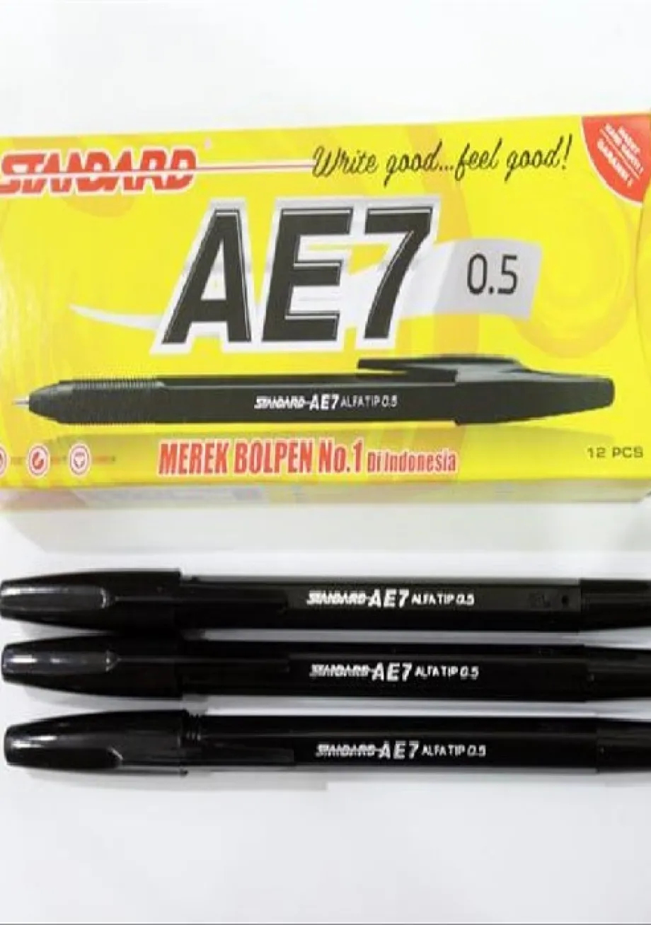 Ballpoint Standard Ae Hitam Pack Pulpen Siplah Masmedia