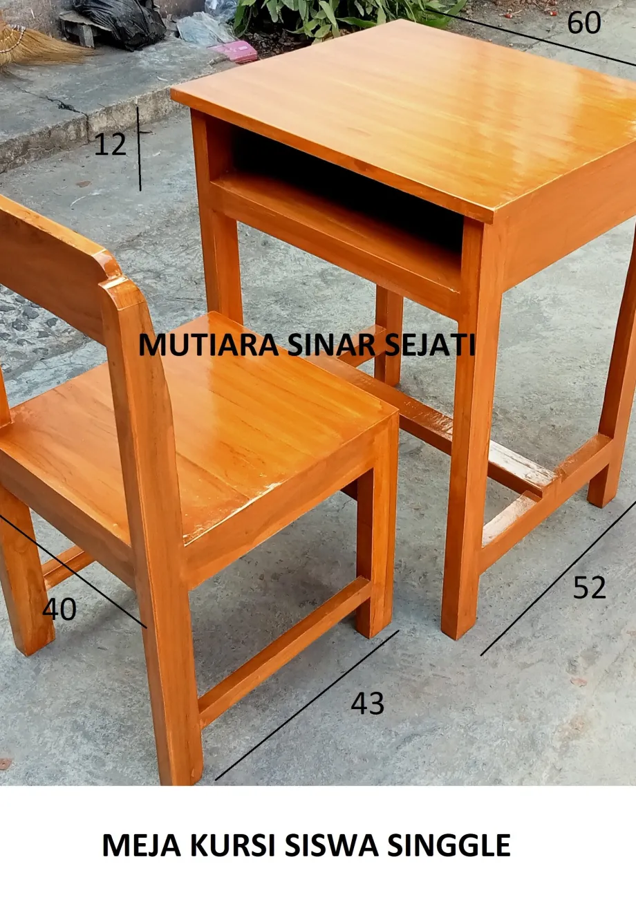 Meja Kerja MEJA KURSI  SEKOLAH / SISWA SINGGLE (1 MEJA 1 KURSI) KAYU JATI 4 ~item/2021/10/21/4