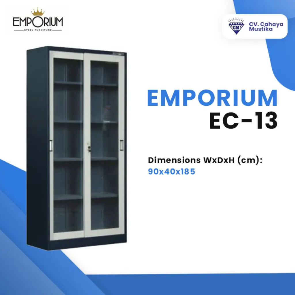 Almari Arsip Besi Emporium EC13 Pintu Sliding Kaca