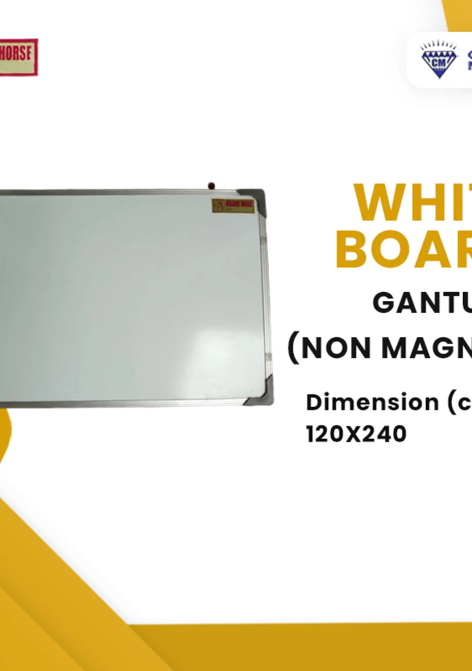 Papan Tulis Spidol Goldenhorse Whiteboard Papan Tulis Gantung NON MAGNET Uk. 120 x 240 cm 1 ~item/2021/10/5/ghnon120x240