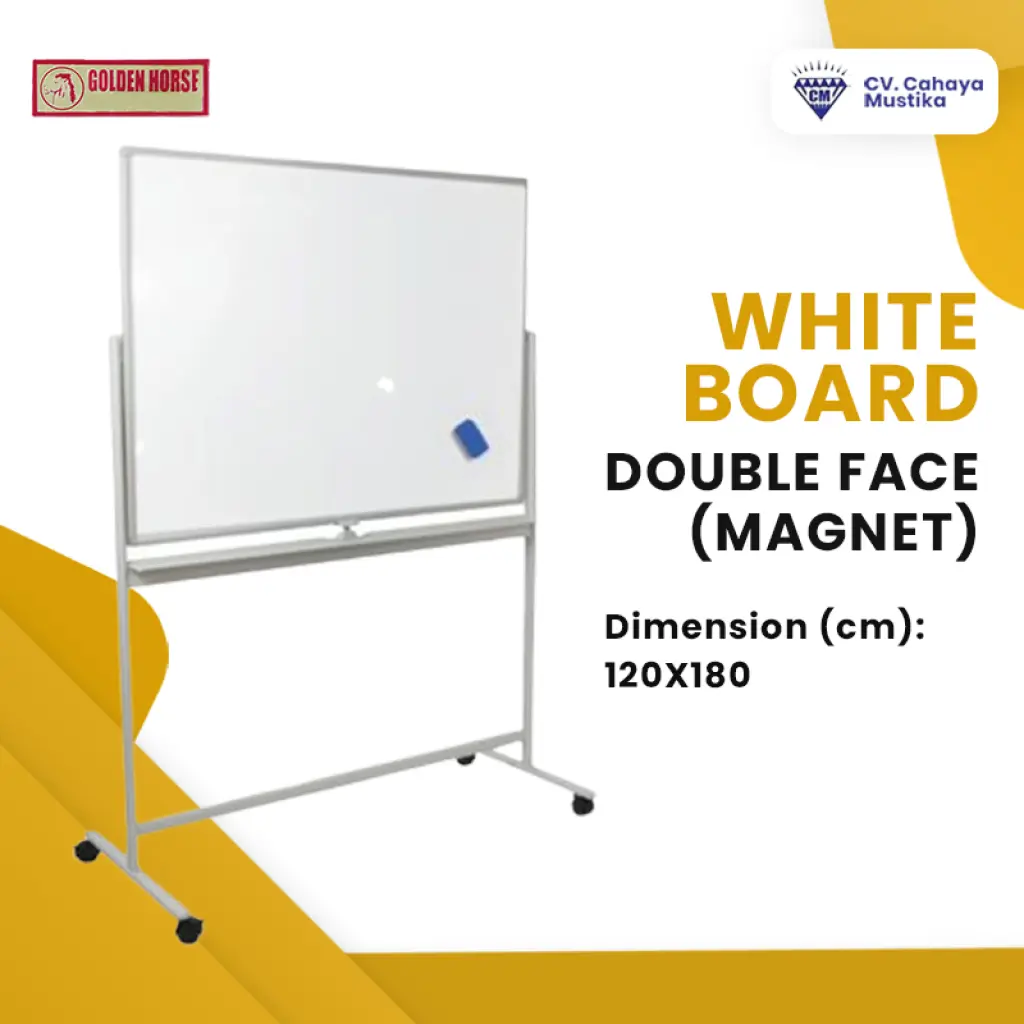 Papan Tulis Whiteboard Gantung Magnet Uk 120 X 180 cm Millenium