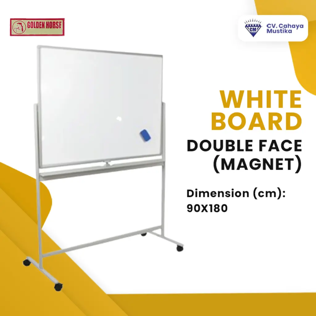 Papan Tulis Whiteboard Gantung Magnet Uk 90 x 180 cm Millenium