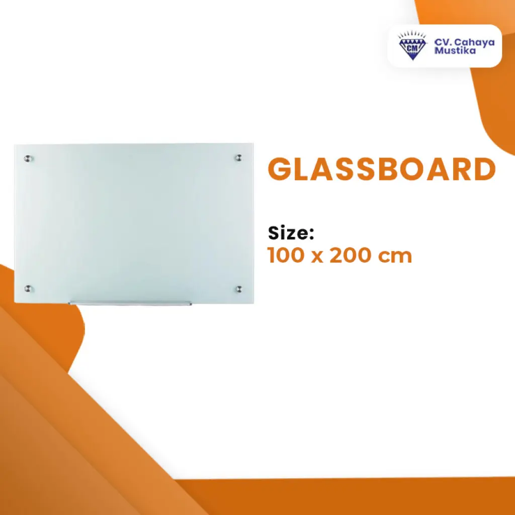 Glassboard Papan Tulis Kaca Uk 100 x 200 cm