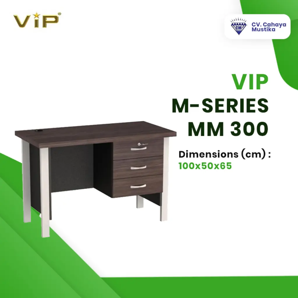 Meja Kerja Kantor VIP MSERIES MM 300 Uk 100 x 50 x 65 cm