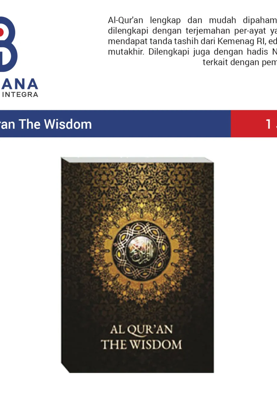 Alat Peraga Sekolah Lainnya Al-Quran The Wisdom 1 ~item/2021/8/27/18_al_quran_the_wisdom__bj1204