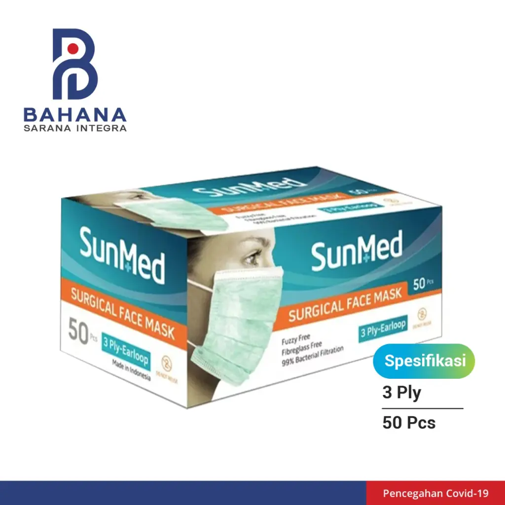 Masker 3ply SunMed  Face Mask isi 50 pcs 