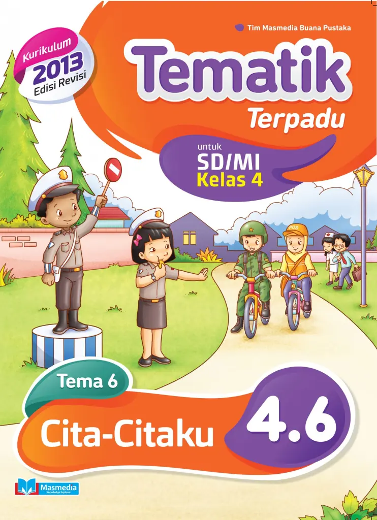 Tematik Terpadu CitaCitaku SDMI kelas 4 tema 6 kurikulum 2013 revisi 2016 logo 2017