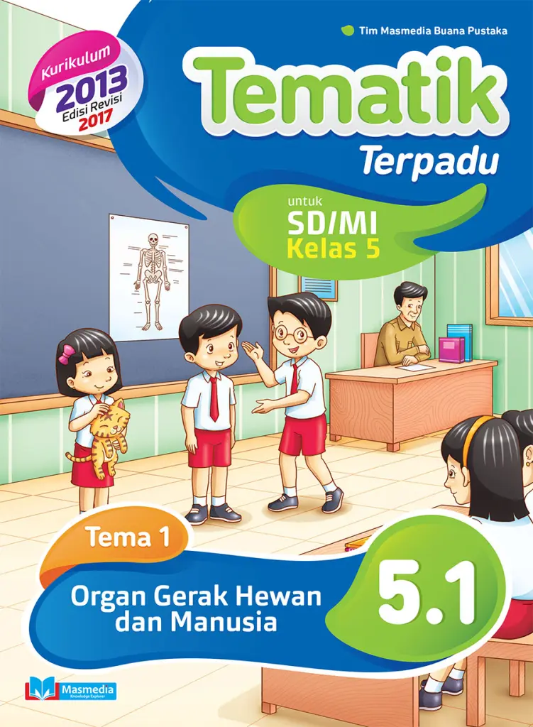 Tematik Terpadu Organ Gerak Hewan dan Manusia SDMI kelas 5 tema 1 kurikulum 2013 revisi 2017