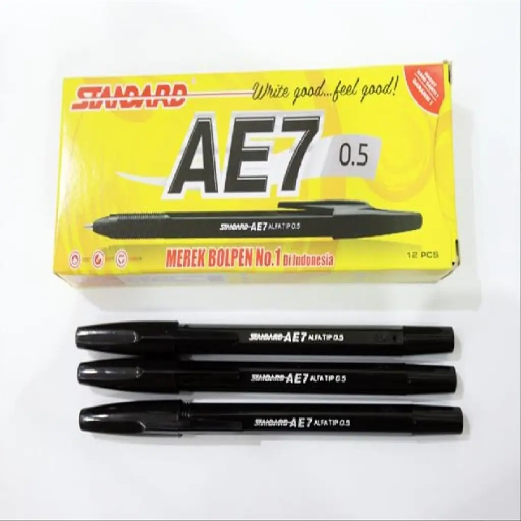  BALLPOINT STANDARD AE7 HITAM  PACK