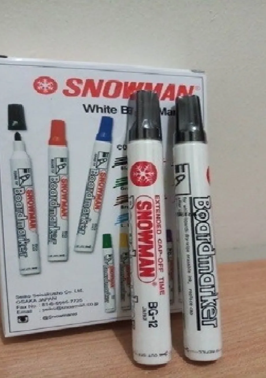 Spidol Papan Tulis SPIDOL SNOWMAN HITAM WHITE BOARD / PACK 1 ~item/2021/9/14/snowman_white_board_maker