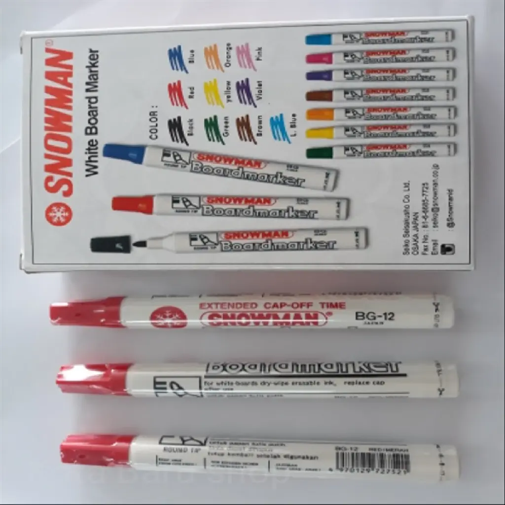 SPIDOL SNOWMAN MERAH WHITE BOARD  PACK
