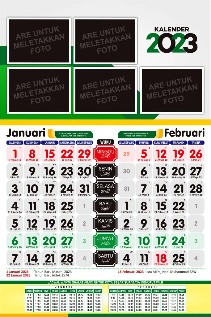 KALENDER DINDING 1 LEMBAR