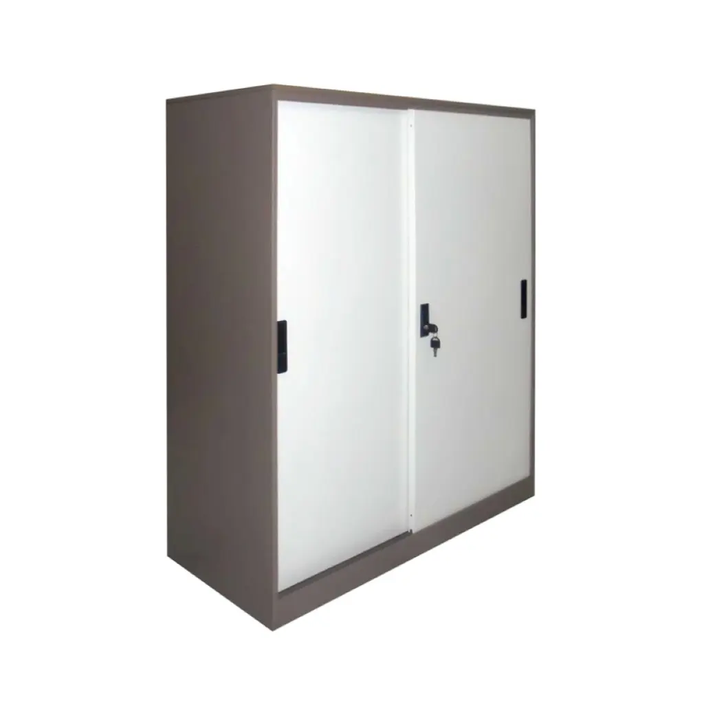 Tiger Almari 2 Pintu Sliding Plat Coklat putih FCC11 Half Height
