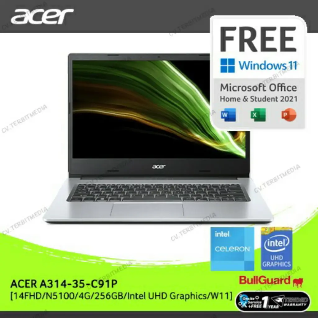 ACER A31435C91P 14FHD IPSN51004G256GWin11SilverNXA7SSN00B