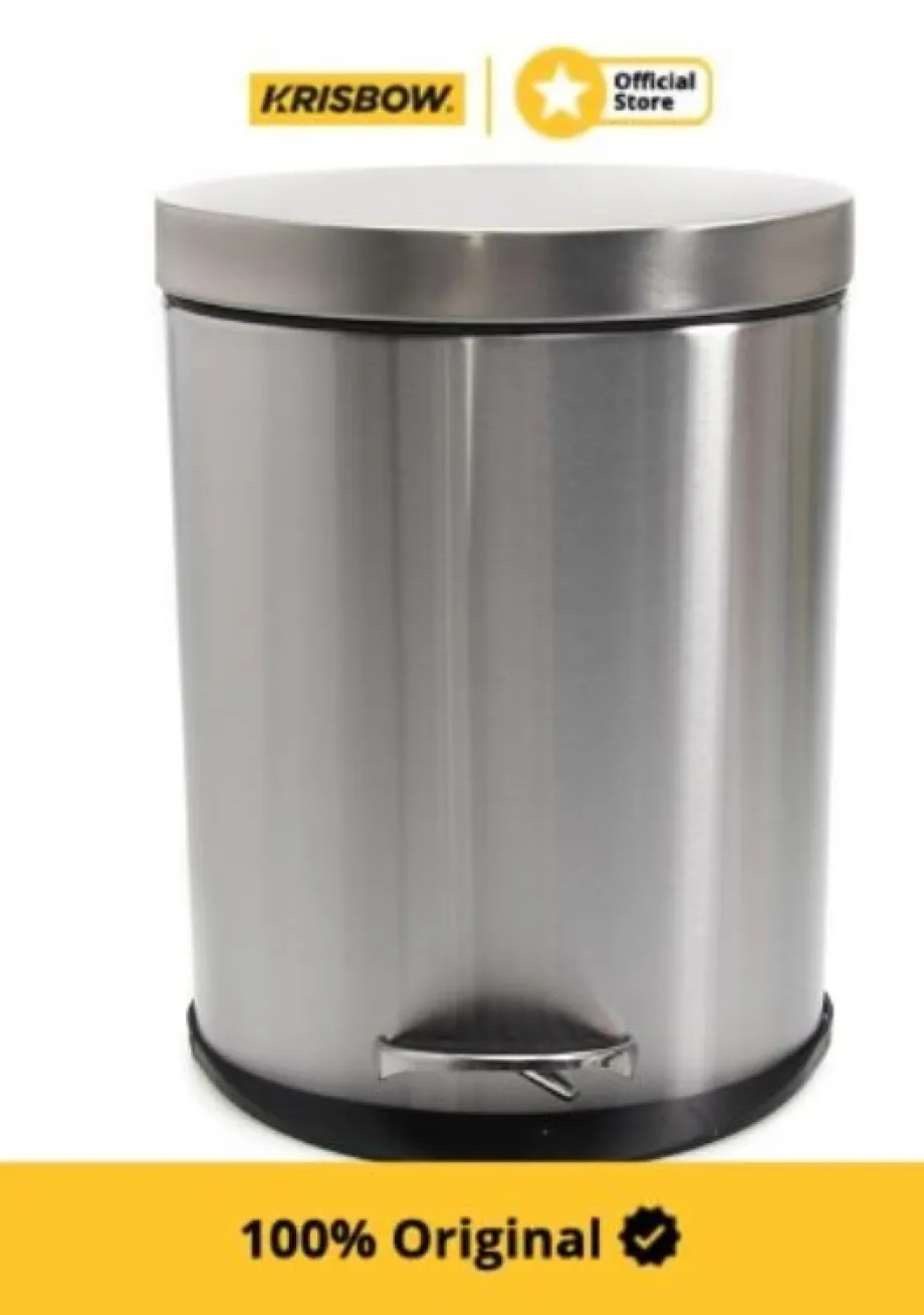 Tempat Sampah Krisbow Tempat Sampah Pedal Oval Matt 5 Ltr 1 ~item/2022/4/16/1