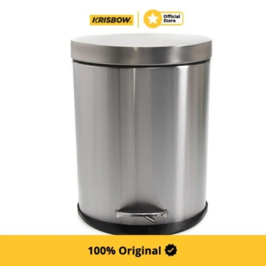 Krisbow Tempat Sampah Pedal Oval Matt 5 Ltr
