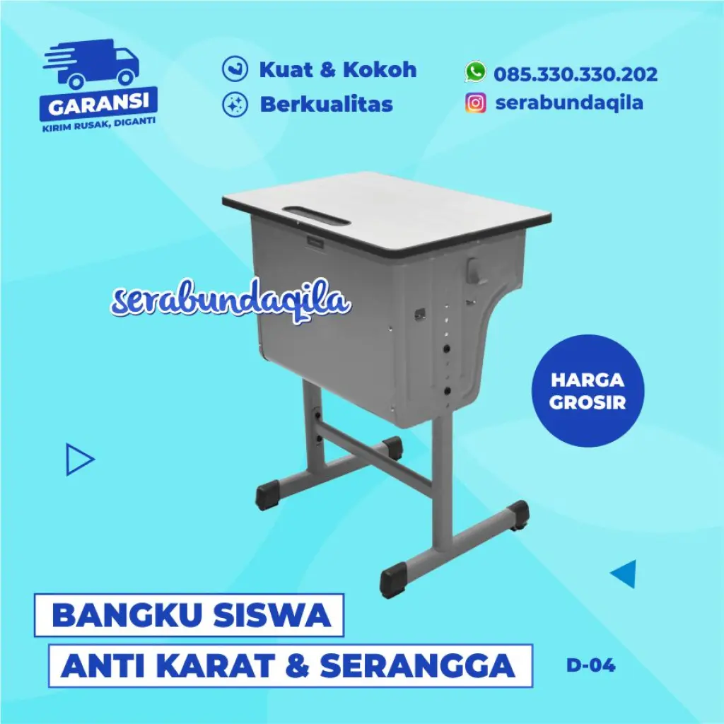 D04 meja sekolah rangka besi harga murah