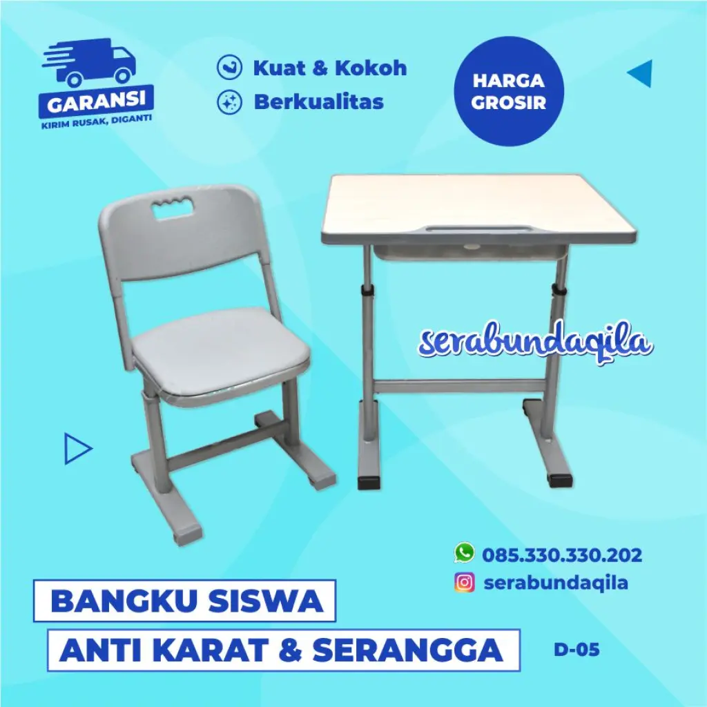 D05 meja sekolah besi murah grosir