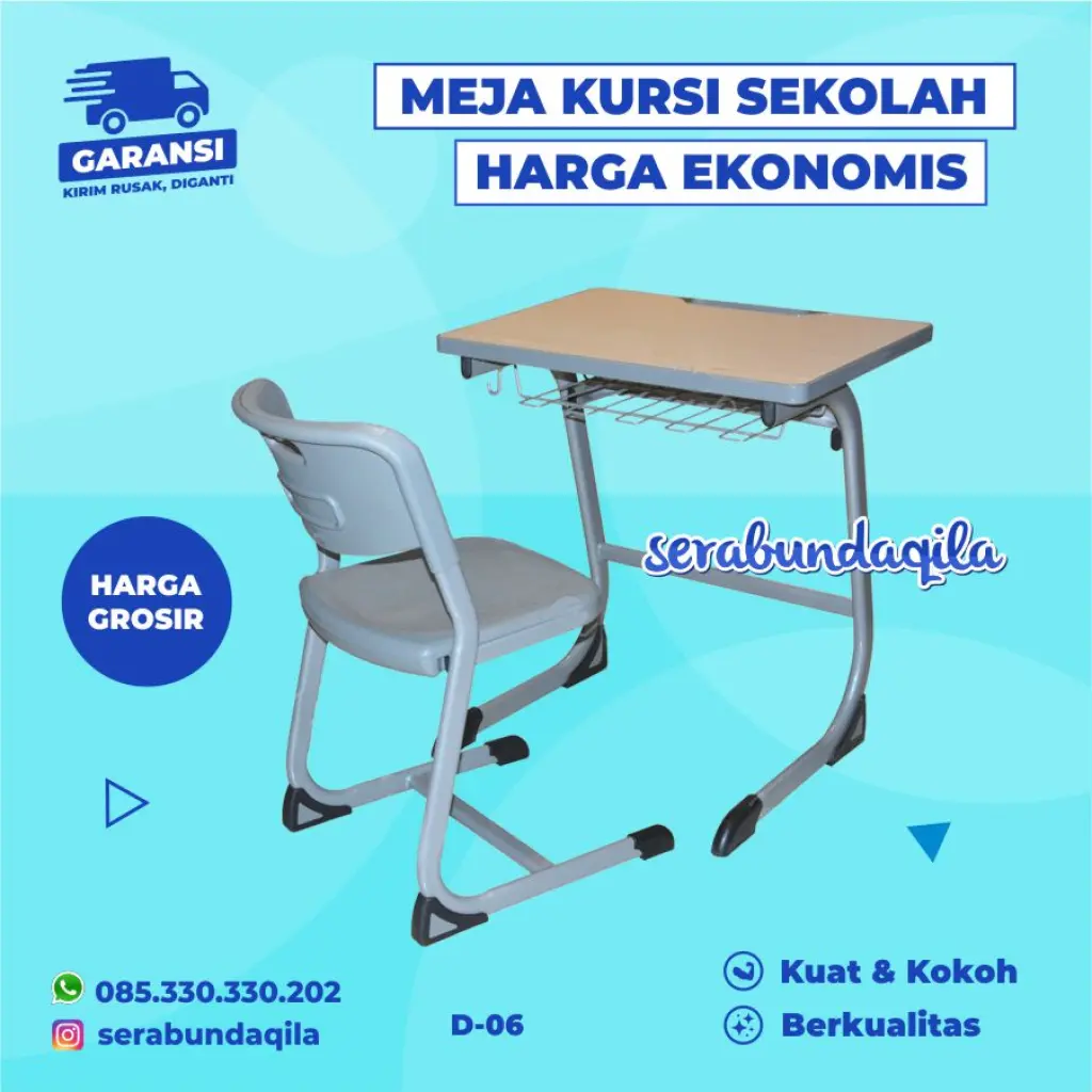 D6 Meja kursi bangku besi SD dan SMP SMA