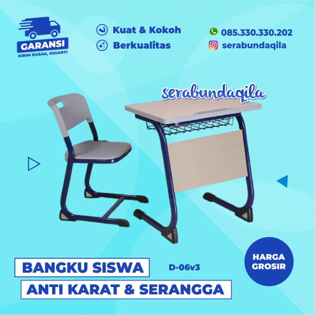 D06 halla v3 meja kursi besi harga murah SD  SMP  SMA