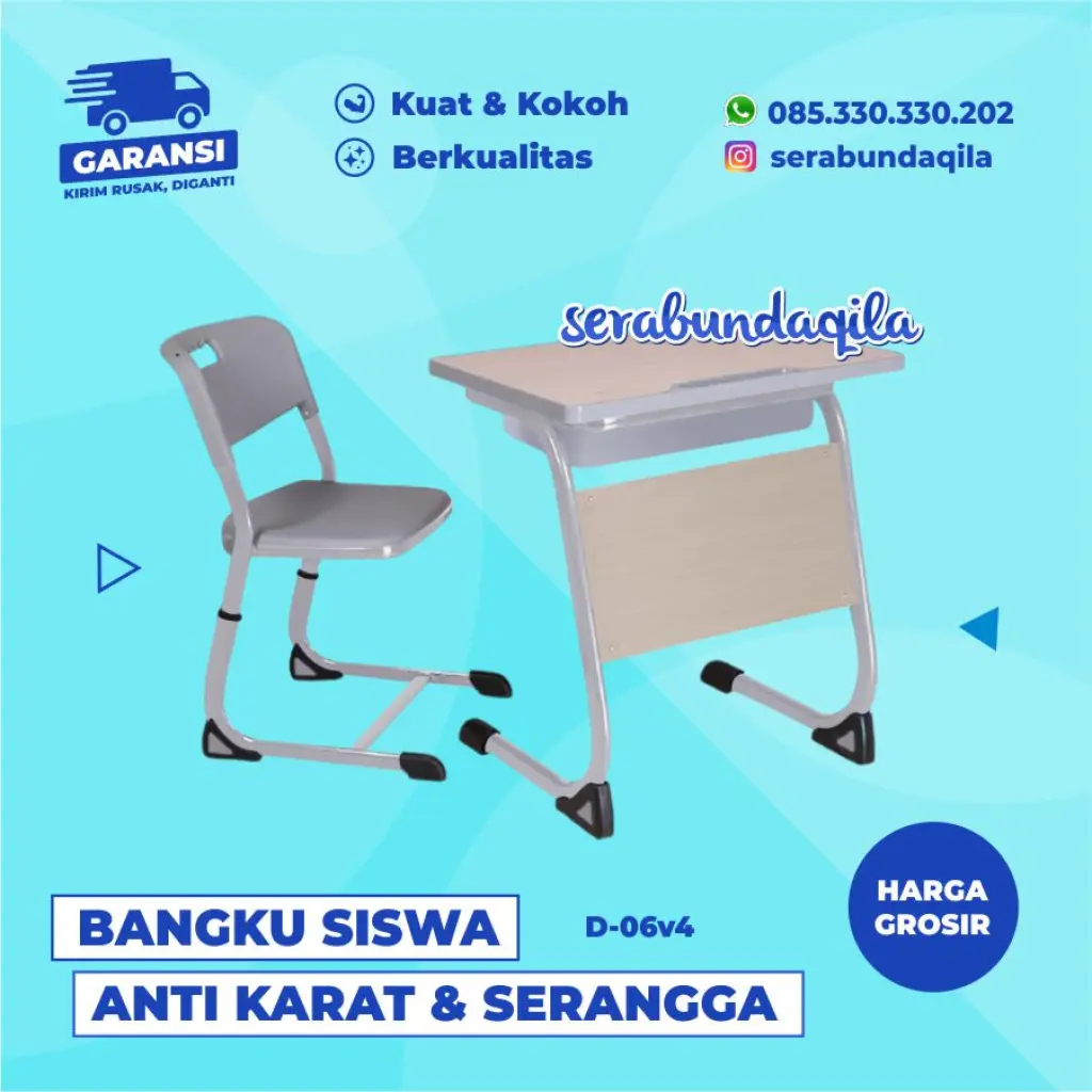 D06 v4 meja sekolah besi murah