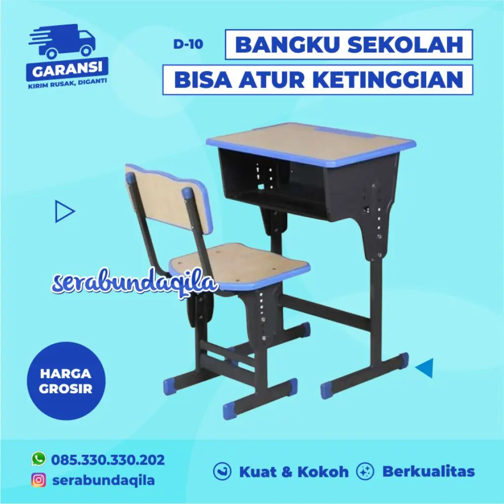 D10 Meja Kursi Sekolah Rangka Besi Untuk SDSMP  SMA