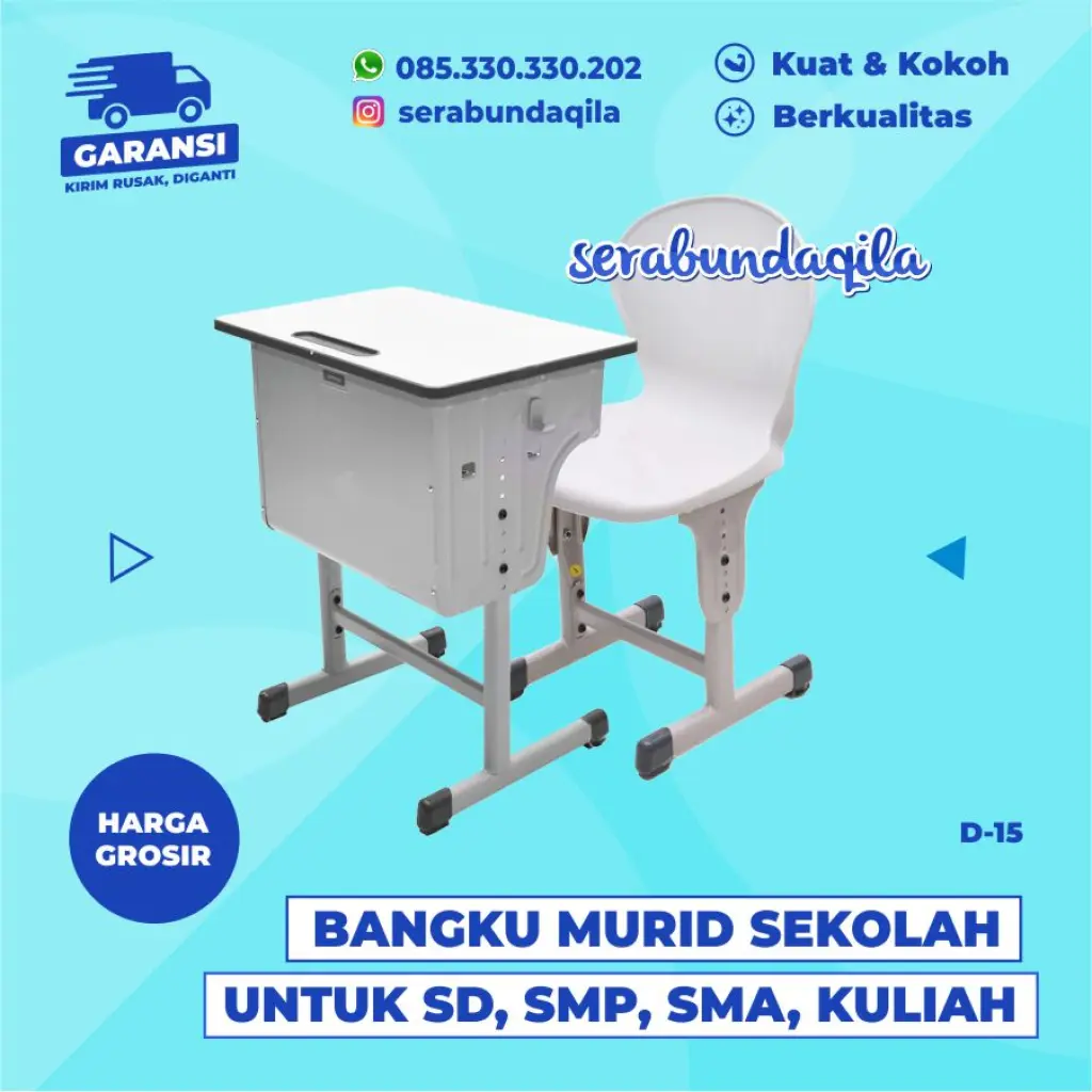 D15 Meja Kursi Bangku Sekolah sdsmpsma duma