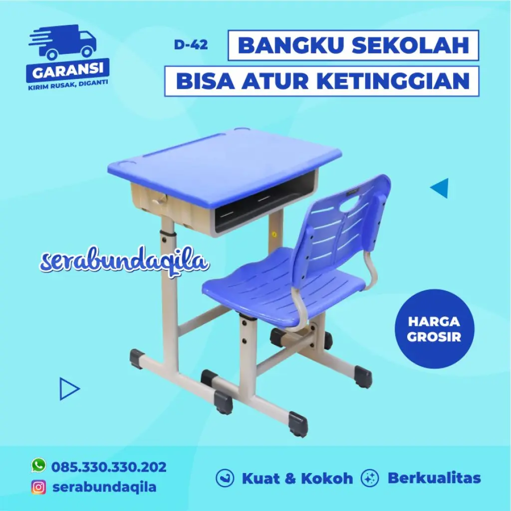 D42 Meja kursi bangku besi SD dan SMP SMA