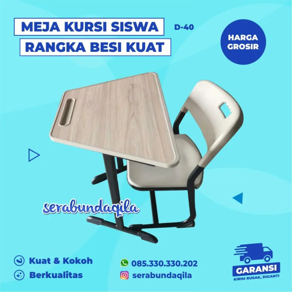 D40 meja kursi sekolah besi untuk SMP SMA SD