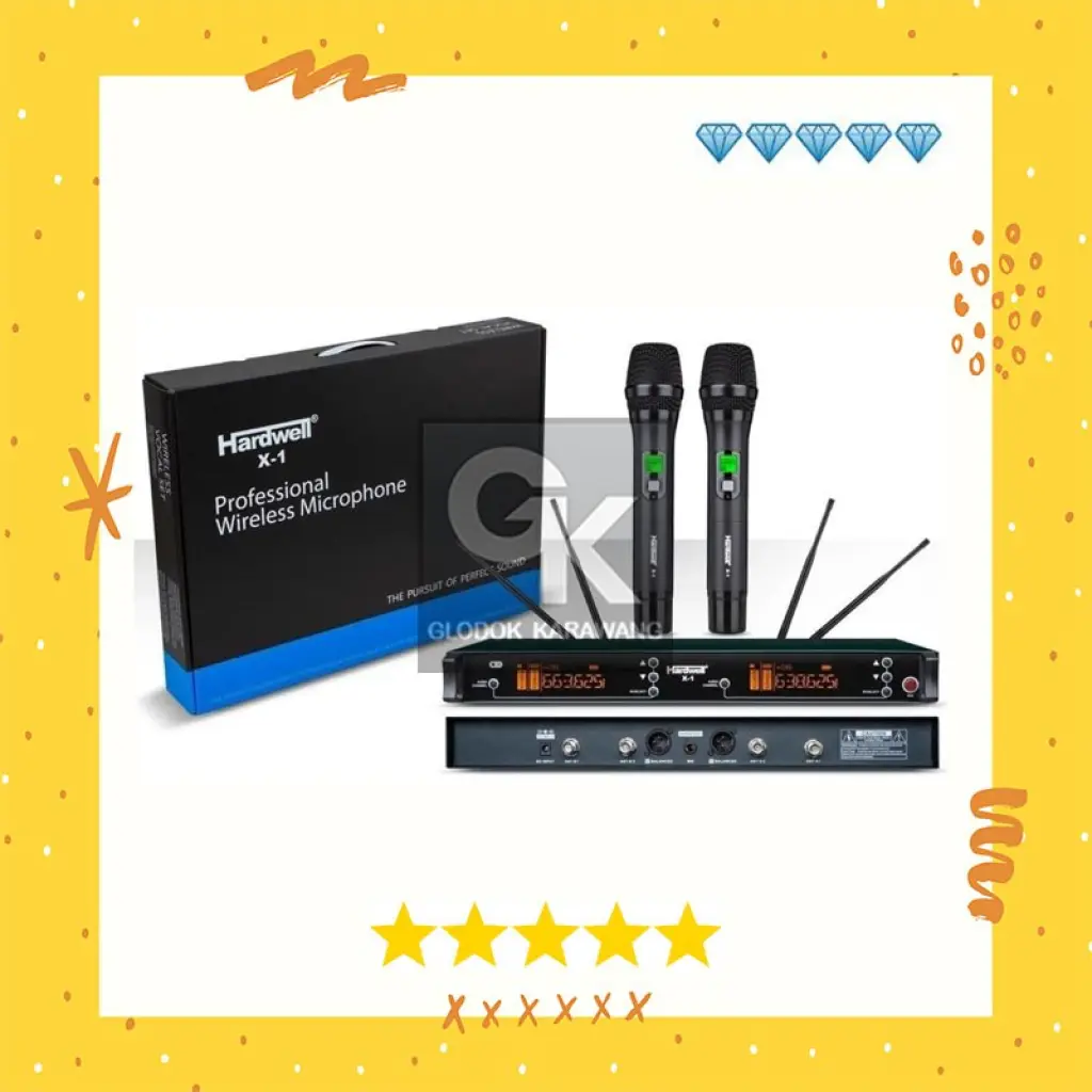 Microphone Wireless HARDWELL X1 Pegang 2 Handheld Original