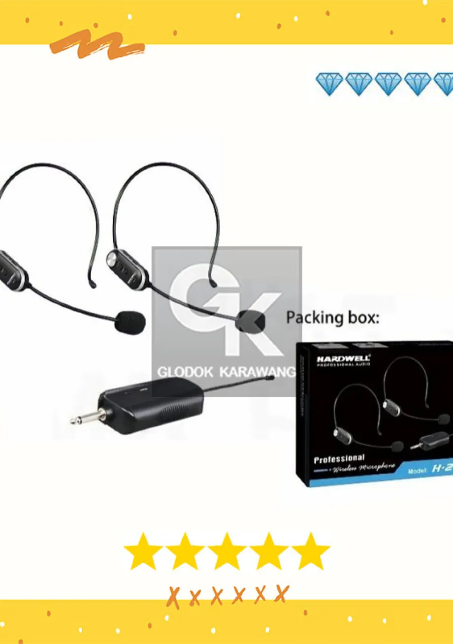 Microphone Wireless Microphone Wireless Dual Headset HARDWELL H2 Original 1 ~item/2022/7/12/hardwell_h2