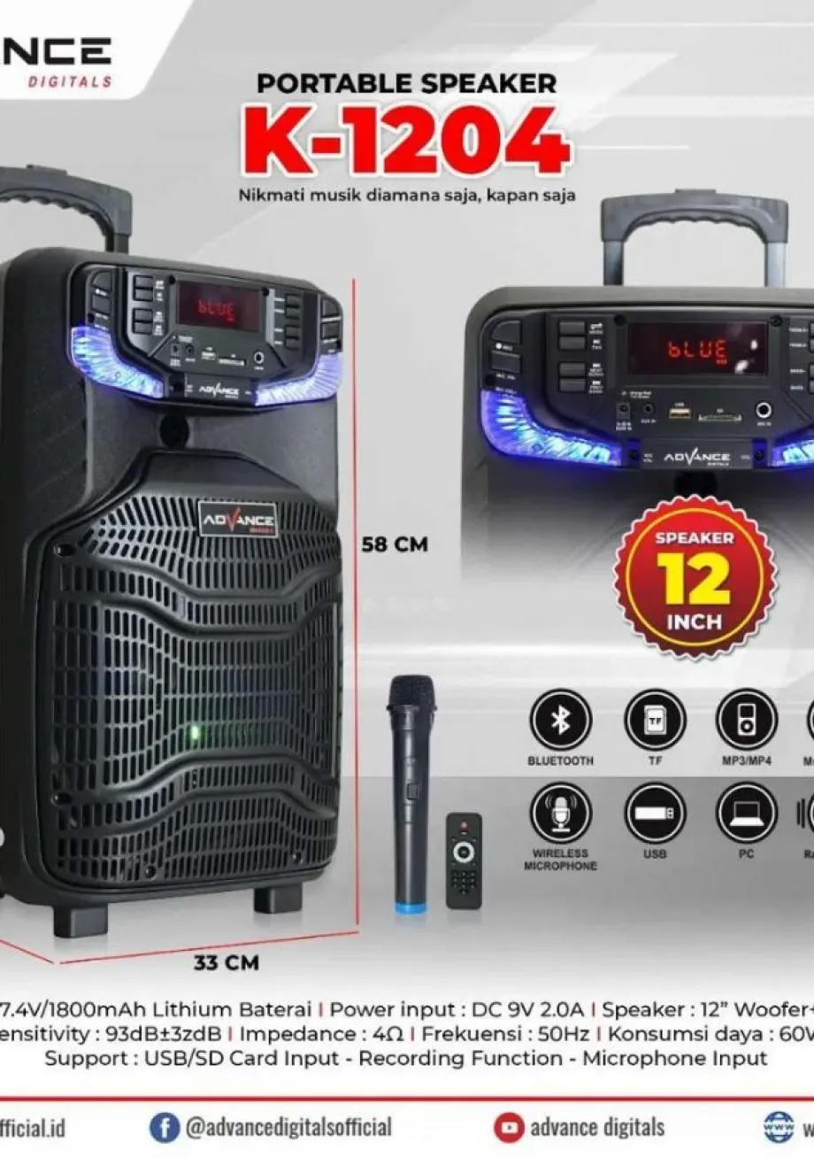 Speaker Speaker Portable 12 Inch K1204 Advance 2 ~item/2022/7/14/1204_2