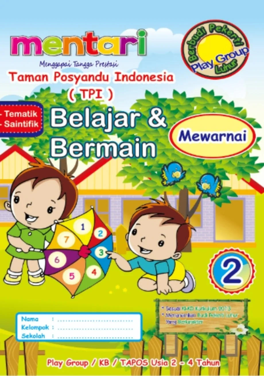 Buku Tulis Sekolah MENTARI TAPOS 2 BELAJARDAN BERMAIN 1 ~item/2022/9/16/tapos_2