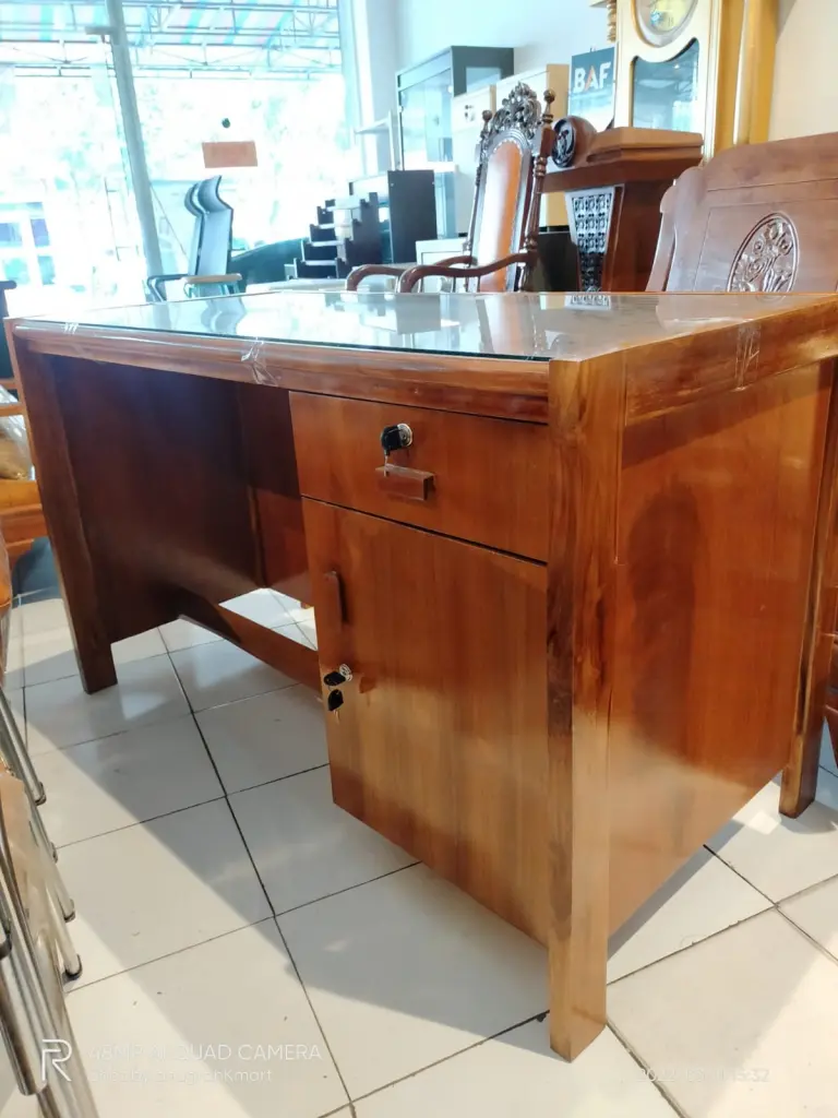 MEJA KERJA KAYU JATI 12 BIRO  105