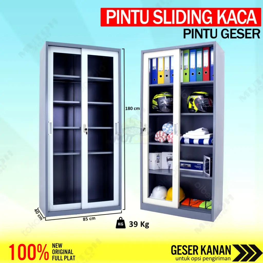Lemari Besi  2 Pintu Kaca
