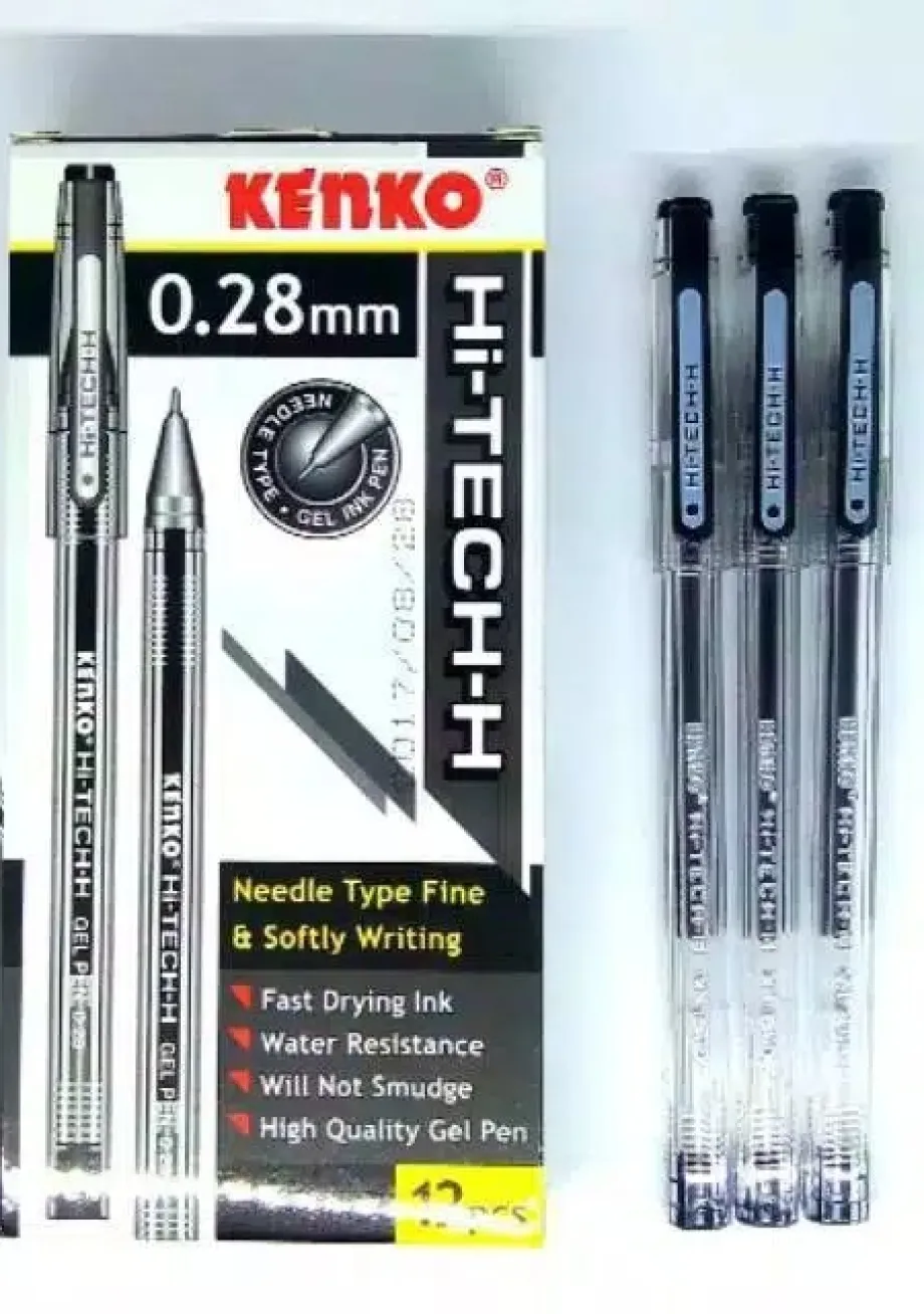 Pulpen Pulpen Kenko Easy Gel 0.28 Hitam - 1 Lusin 1 ~item/2023/12/1/kenko_028