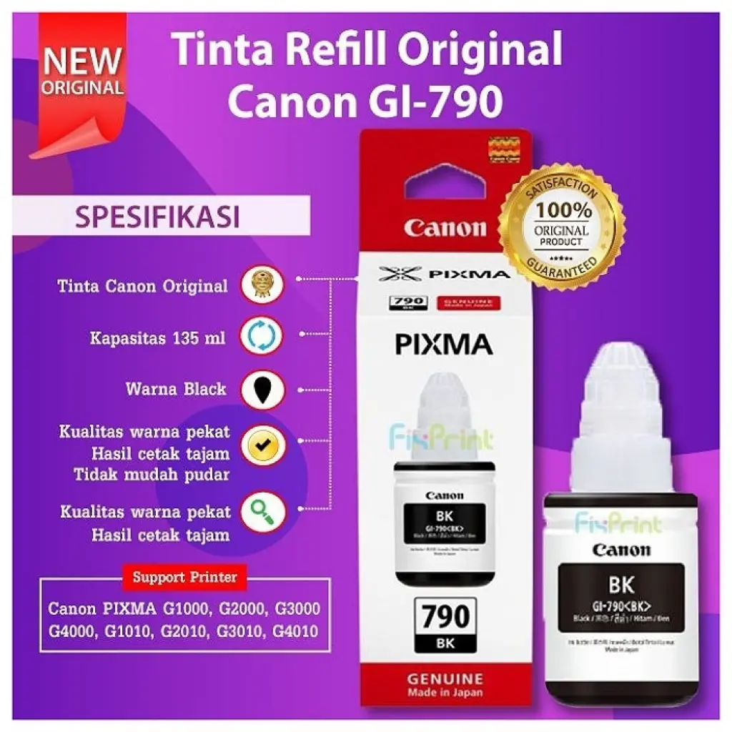 Tinta Canon Pixma GI 790 Original Hitam