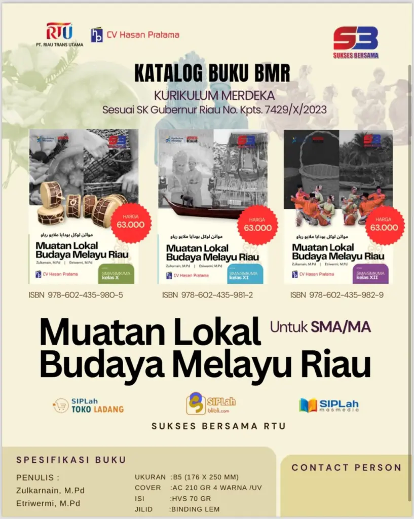 BUKU MUATAN LOKAL BUDAYA MELAYU RIAU SUKSES BERSAMA UNTUK SMAMA KELAS X