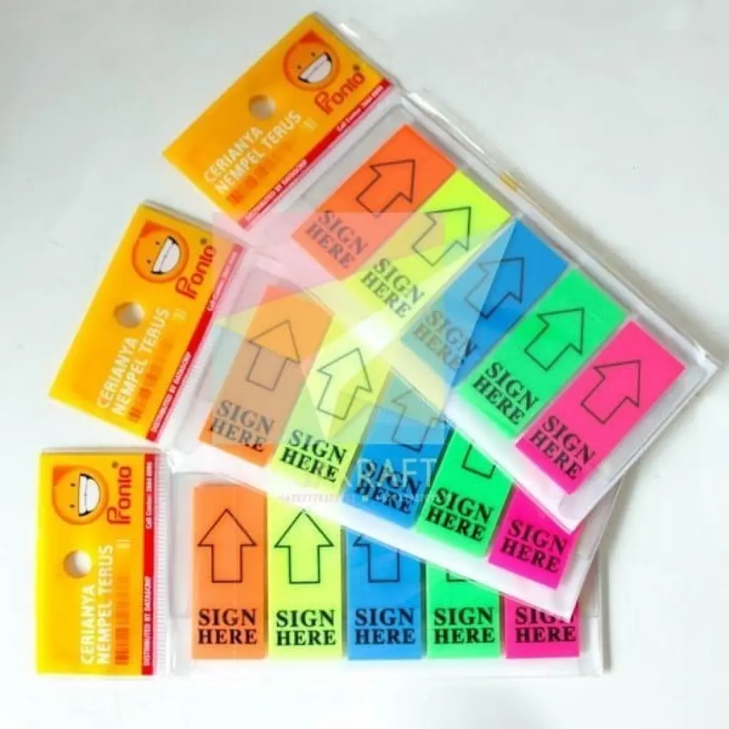 Kertas PostIt Warna Warni Sign Here