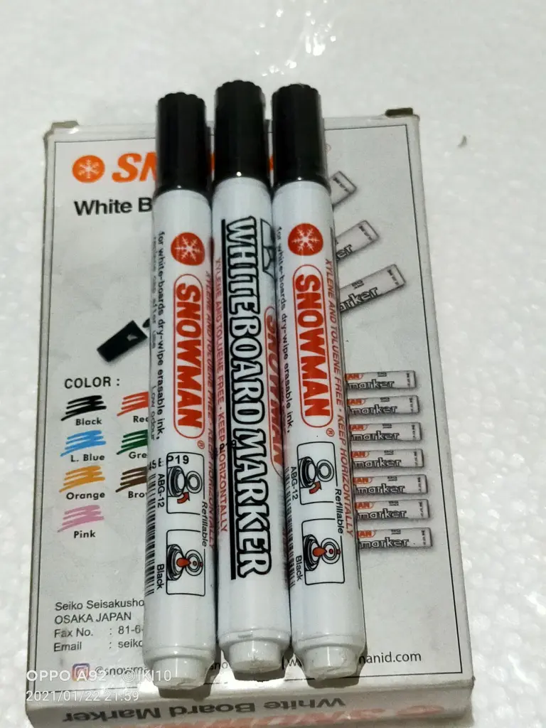 Spidol Marker Hitam Snowman
