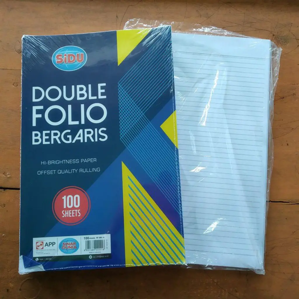  Kertas Bergaris Double Folio