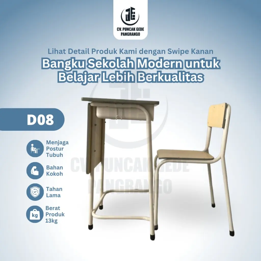 PowerD Meja Sekolah D06 v3  Meja kursi sekolah  Meja sekolah  Kursi sekolah