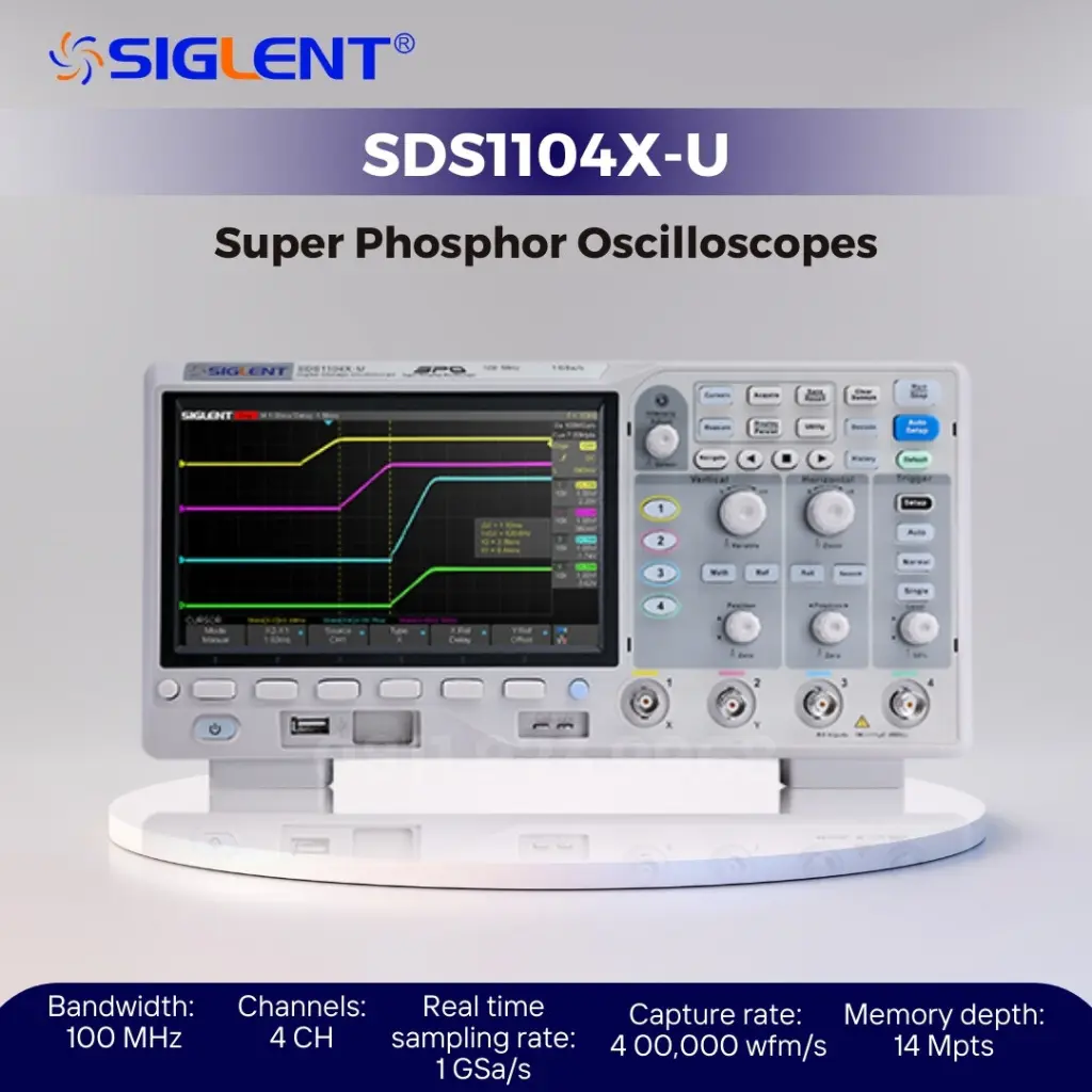 Oscilloscopes Digital 100MHz Siglent SDS1104XU